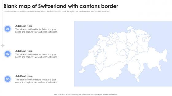 Blank Map Of Switzerland With Cantons Border