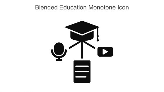 Blended Education Monotone Icon In Powerpoint Pptx Png And Editable Eps Format