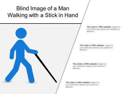 Blind image of a man walking with a stick in hand
