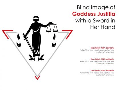 Blind image of goddess justitia with a sword in her hand