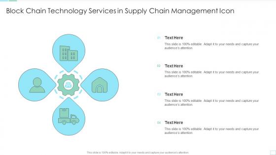 Block Chain Technology Services In Supply Chain Management Icon