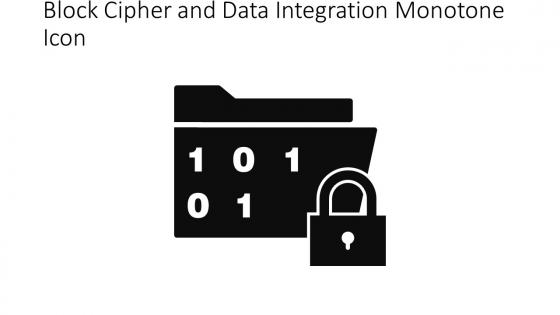 Block Cipher And Data Integration Monotone Icon In Powerpoint Pptx Png And Editable Eps Format
