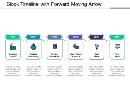 Block timeline with forward moving arrow
