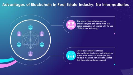 Blockchain Advantages In Real Estate Industry No Intermediaries Training Ppt