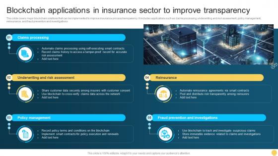 Blockchain Applications In Insurance Sector To Improve Transparency Unlocking Real World BCT SS