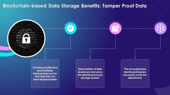 Blockchain Based Data Storage Benefit Tamper Proof Data Training Ppt