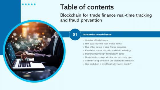 Blockchain For Trade Finance Real Time Tracking Table Of Content BCT SS V