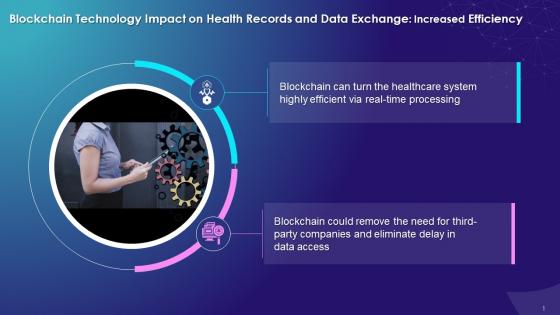 Blockchain Impact On Health Records And Data Exchange With Increased Efficiency Training Ppt