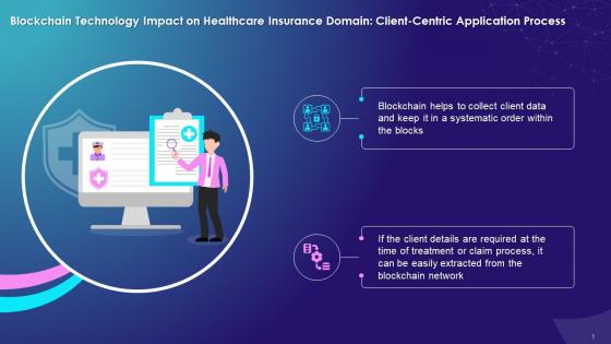 Blockchain Impact On Healthcare Insurance Domain With Client Centric Application Proces Training Ppt