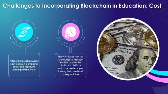 Blockchain Implementation Challenges In Education Industry Cost Concerns Training Ppt
