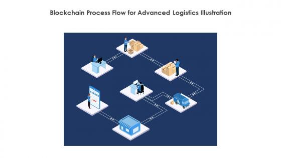 Blockchain Process Flow For Advanced Logistics Illustration