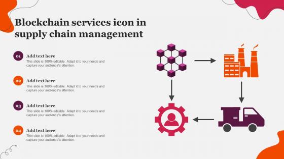 Blockchain Services Icon In Supply Chain Management
