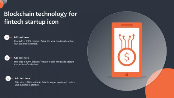Blockchain Technology For Fintech Startup Icon