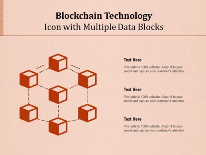 Blockchain technology icon with multiple data blocks