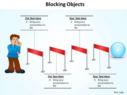 Blocking objects hurdles to overcome jump track powerpoint diagram templates graphics 712