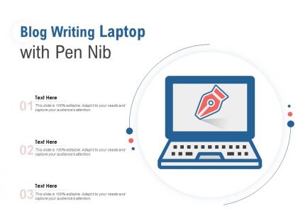 Blog writing laptop with pen nib
