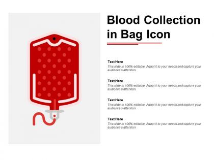 Blood collection in bag icon