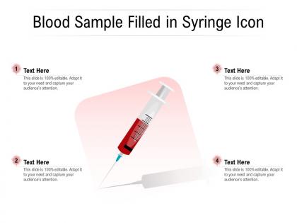 Blood sample filled in syringe icon