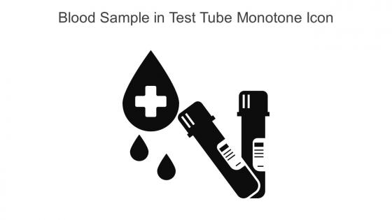 Blood Sample In Test Tube Monotone Icon In Powerpoint Pptx Png And Editable Eps Format