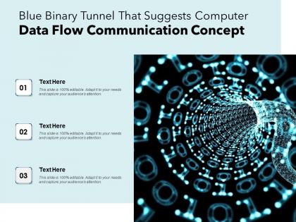 Blue binary tunnel that suggests computer data flow communication concept