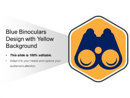 Blue binoculars design with yellow background
