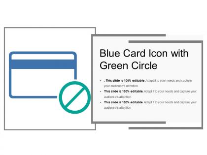 Blue card icon with green circle