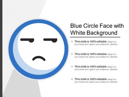 Blue circle face with white background