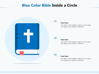 Blue color bible inside a circle