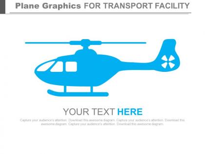 Blue colored plane graphics for transport facility powerpoint slides