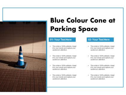 Blue colour cone at parking space