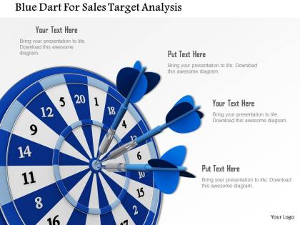 Blue dart for sales target analysis image graphics for powerpoint