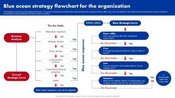 Blue Ocean Strategy Flowchart For The Organization Ppt Professional Samples