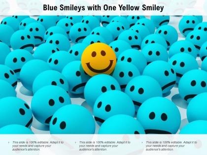 Blue smileys with one yellow smiley
