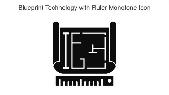 Blueprint Technology With Ruler Monotone Icon In Powerpoint Pptx Png And Editable Eps Format