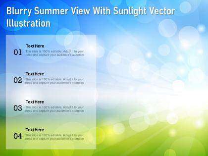 Blurry summer view with sunlight vector illustration