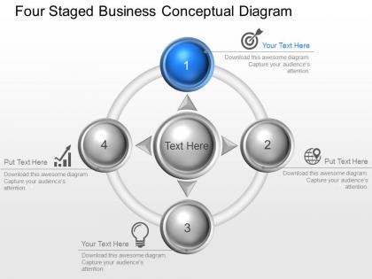 Bm four staged business conceptual diagram powerpoint template slide