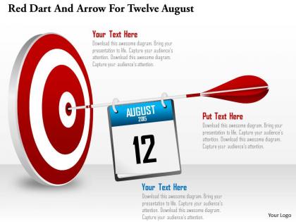Bn red dart and arrow for twelve august powerpoint template
