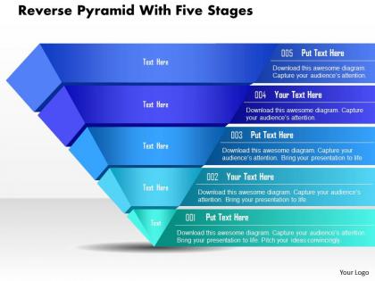 Bo reverse pyramid with five stages powerpoint template