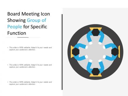 Board meeting icon showing group of people for specific function