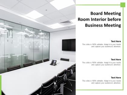 Board meeting room interior before business meeting