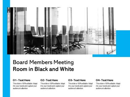 Board members meeting room in black and white