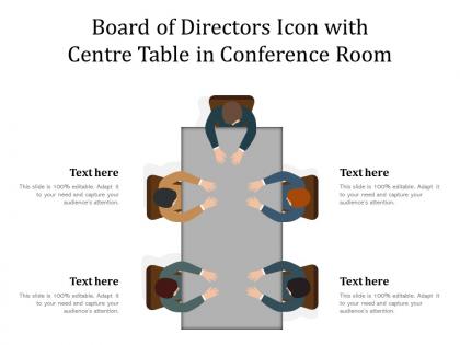 Board of directors icon with centre table in conference room