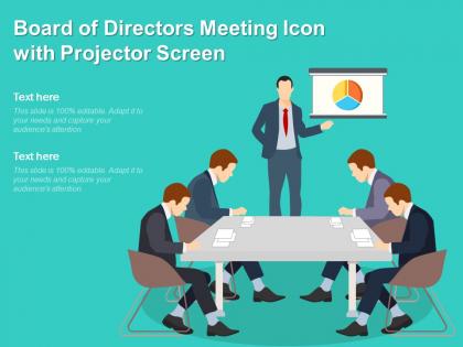 Board of directors meeting icon with projector screen