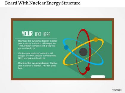 Board with nuclear energy structure flat powerpoint design