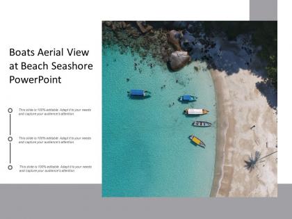 Boats aerial view at beach seashore powerpoint