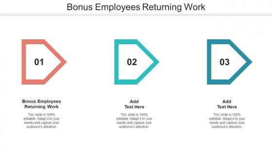 Bonus Employees Returning Work Ppt Powerpoint Presentation Ideas Templates Cpb