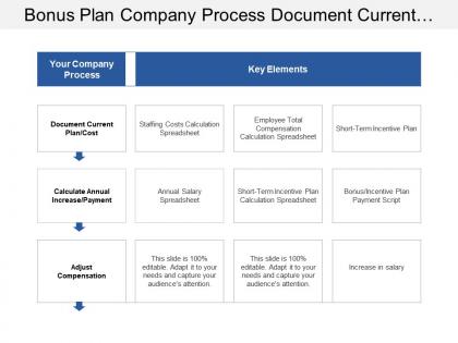 Bonus plan company process document current plan cost and key elements