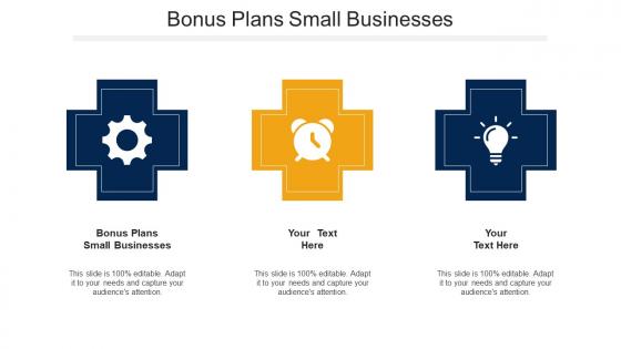 Bonus Plans Small Businesses Ppt Powerpoint Presentation Show Styles Cpb