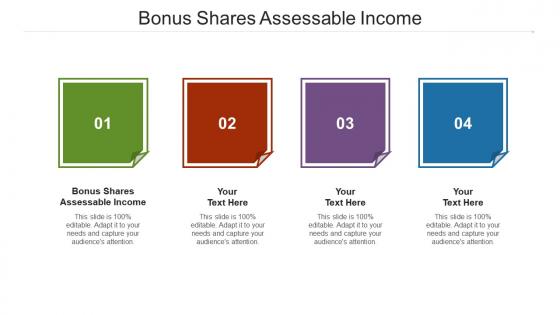 Bonus shares assessable income ppt powerpoint presentation styles deck cpb