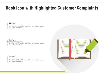 Book icon with highlighted customer complaints